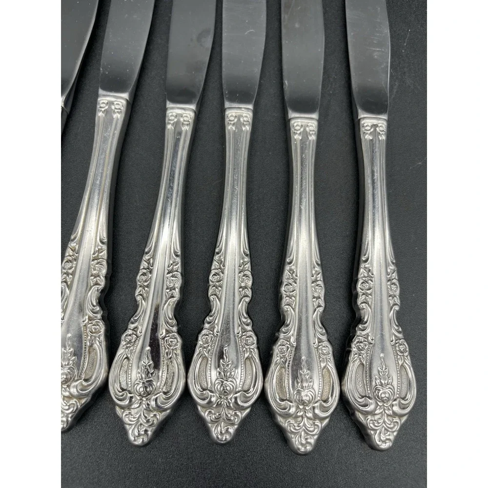 Dinner knife Set Brahms Stainless Distinction Plus By Oneida Silver 6 Pieces